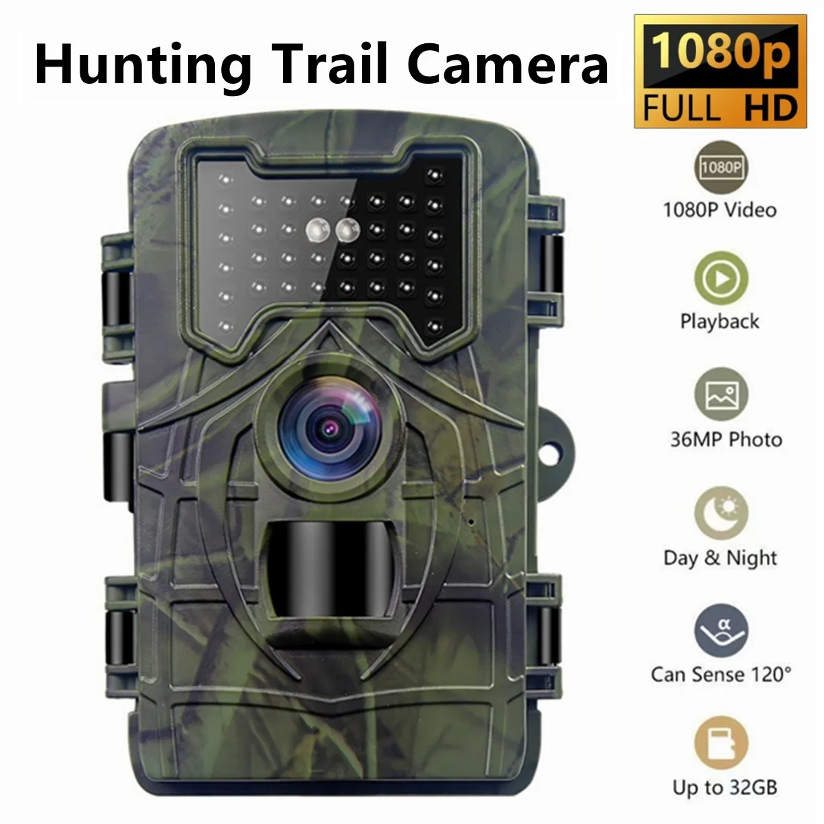 Trail Camera Infrared - Hunting Trail Camera 36MP 1080P Wild